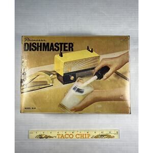 Vintage 70s NIB Princess Dishmaster Model M-24 Sunshine Yellow Made In USA NEW